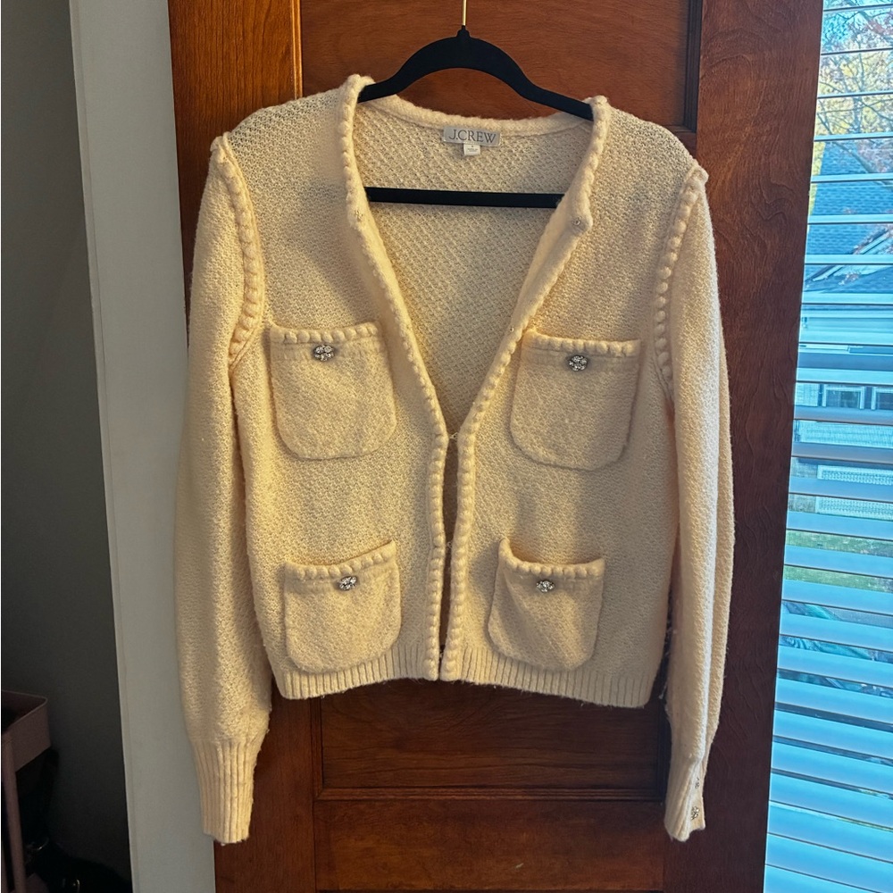 J. Crew Cream Cardigan with Pockets